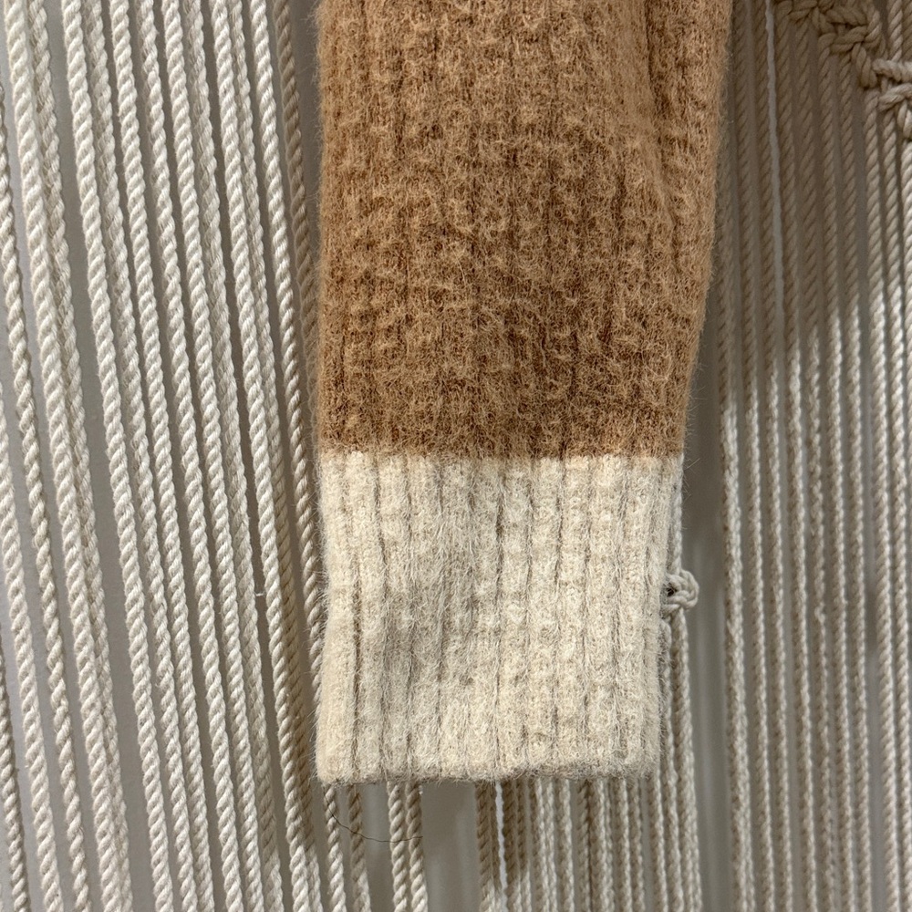 Cider V-Neck Sweater in Brown and Cream - Picture 4 of 4